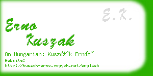 erno kuszak business card